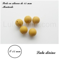 Perle en silicone ronde 15 mm