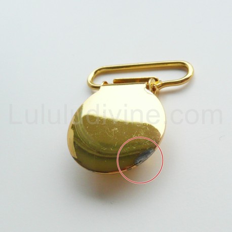 Pince Ronde 25 mm Métal doré  IMPARFAIT