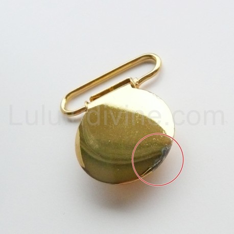 Pince Ronde 25 mm Métal doré  IMPARFAIT