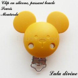 Pince / Clip en silicone, attache tétine, passant, Souris