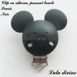 Pince / Clip en silicone, attache tétine, passant, Souris 2