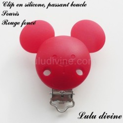 Pince / Clip en silicone, attache tétine, passant, Souris