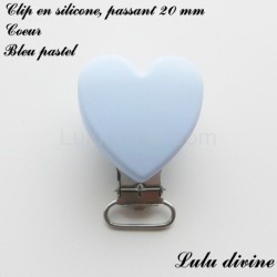 Pince / Clip en silicone, attache tétine, passant de 20 mm Coeur
