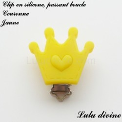 Pince / Clip en silicone, attache tétine, passant, Couronne