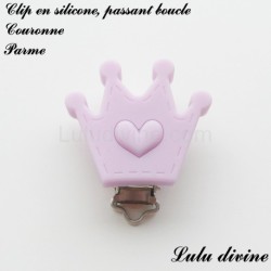 Pince / Clip en silicone, attache tétine, passant, Couronne