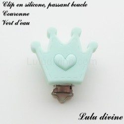 Pince / Clip en silicone, attache tétine, passant, Couronne