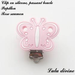 Pince / Clip en silicone, attache tétine, passant, Papillon