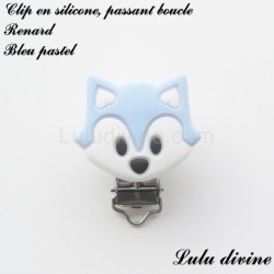 Pince / Clip en silicone, attache tétine, passant, Renard
