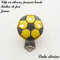 Pince / Clip en silicone, attache tétine, passant, Ballon de foot 