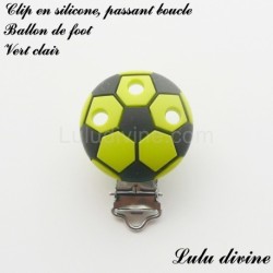 Pince / Clip en silicone, attache tétine, passant, Ballon de foot 