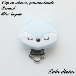 Pince / Clip en silicone, attache tétine, passant, Renard