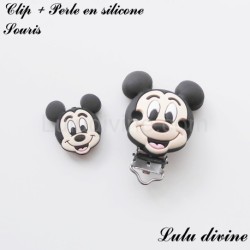 Clip + Perle silicone Souris
