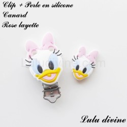 Clip + Perle silicone Canard fille