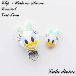 Clip + Perle silicone Canard fille