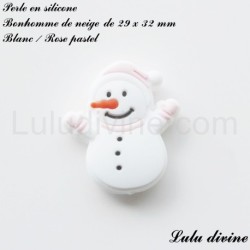 Perle en silicone Bonhomme de neige