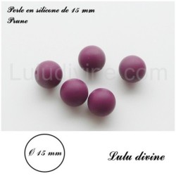 Perle en silicone ronde 15 mm