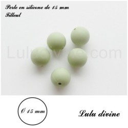 Perle en silicone ronde 15 mm