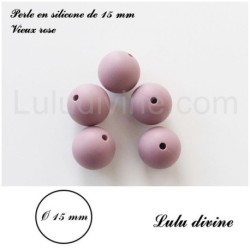Perle en silicone ronde 15 mm