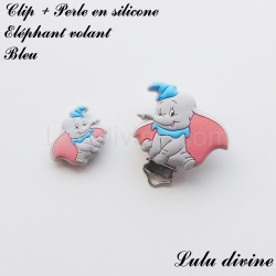 Clip + Perle silicone boucle Eléphant volant 2