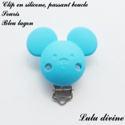 Pince / Clip en silicone, attache tétine, passant, Souris