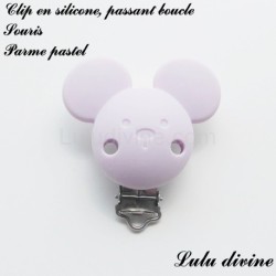 Pince / Clip en silicone, attache tétine, passant, Souris