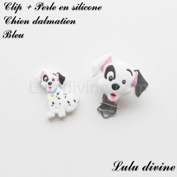 Clip + Perle silicone boucle Chien Dalmatien 2