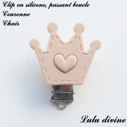 Pince / Clip en silicone, attache tétine, passant, Couronne