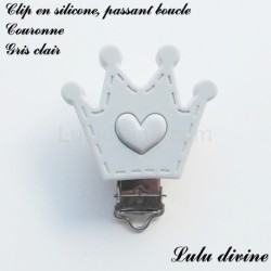 Pince / Clip en silicone, attache tétine, passant, Couronne