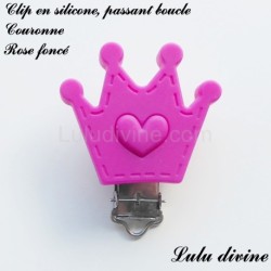 Pince / Clip en silicone, attache tétine, passant, Couronne