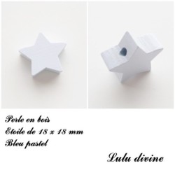 Perle en bois de 18 x 18 mm, Perle plate Etoile