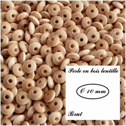 Perle en bois Lentille 10/5 mm  2