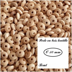 Perle en bois Lentille 10/5 mm 