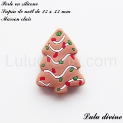 Perle en silicone Sapin de noël : Blanc