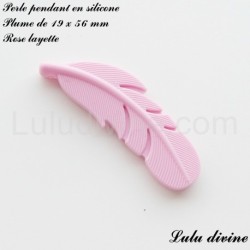 Perle pendant en silicone Plume