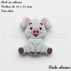 Perle en silicone Cochon