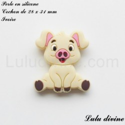 Perle en silicone Cochon