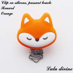 Pince / Clip en silicone, attache tétine, passant, Renard 2