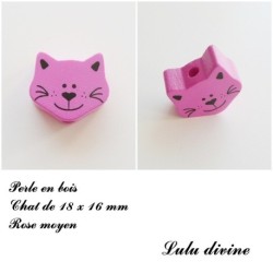 Perle en bois Tête de chat