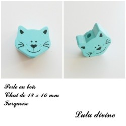 Perle en bois Tête de chat