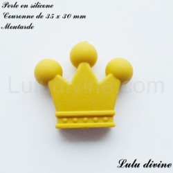 Perle en silicone grosse Couronne 