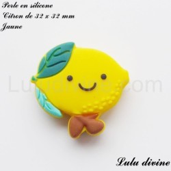 Perle en silicone Citron
