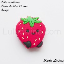 Perle en silicone Fraise 2