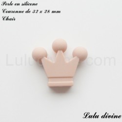 Perle en silicone moyenne Couronne