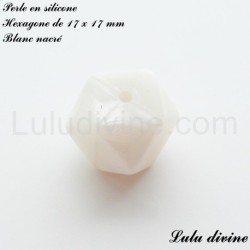 Perle en silicone hexagone 17 mm