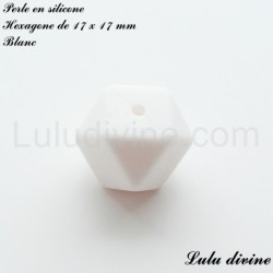 Perle en silicone hexagone 17 mm