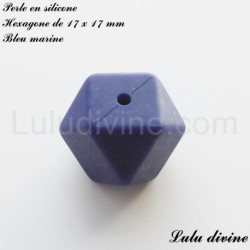 Perle en silicone hexagone 17 mm