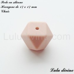 Perle en silicone hexagone 17 mm
