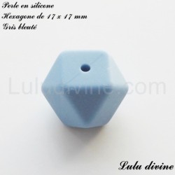 Perle en silicone hexagone 17 mm