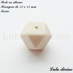 Perle en silicone hexagone 17 mm