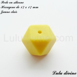 Perle en silicone hexagone 17 mm